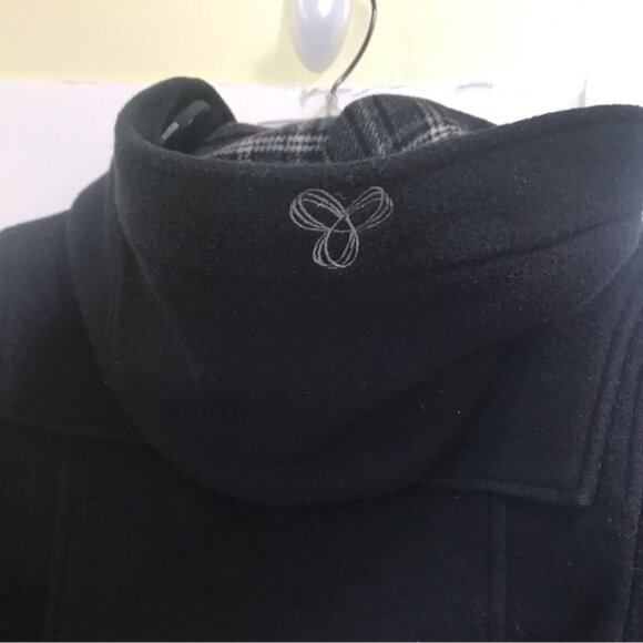 Aritzia TNA Wool Pea Coat Hood Toggle Buttons Zipper Bomber Jacket Wool Military - Picture 9 of 15